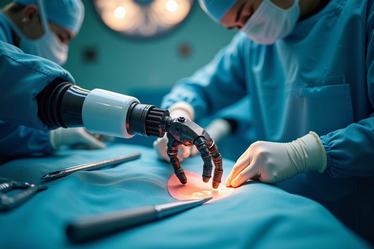 Bras robotique assistant un chirurgien lors d