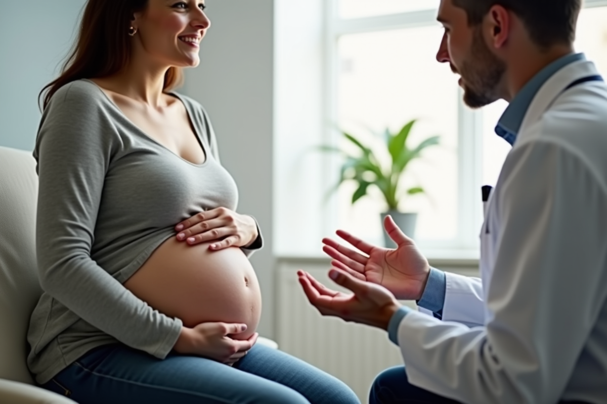 Couple lors d une consultation médicale pour la grossesse
